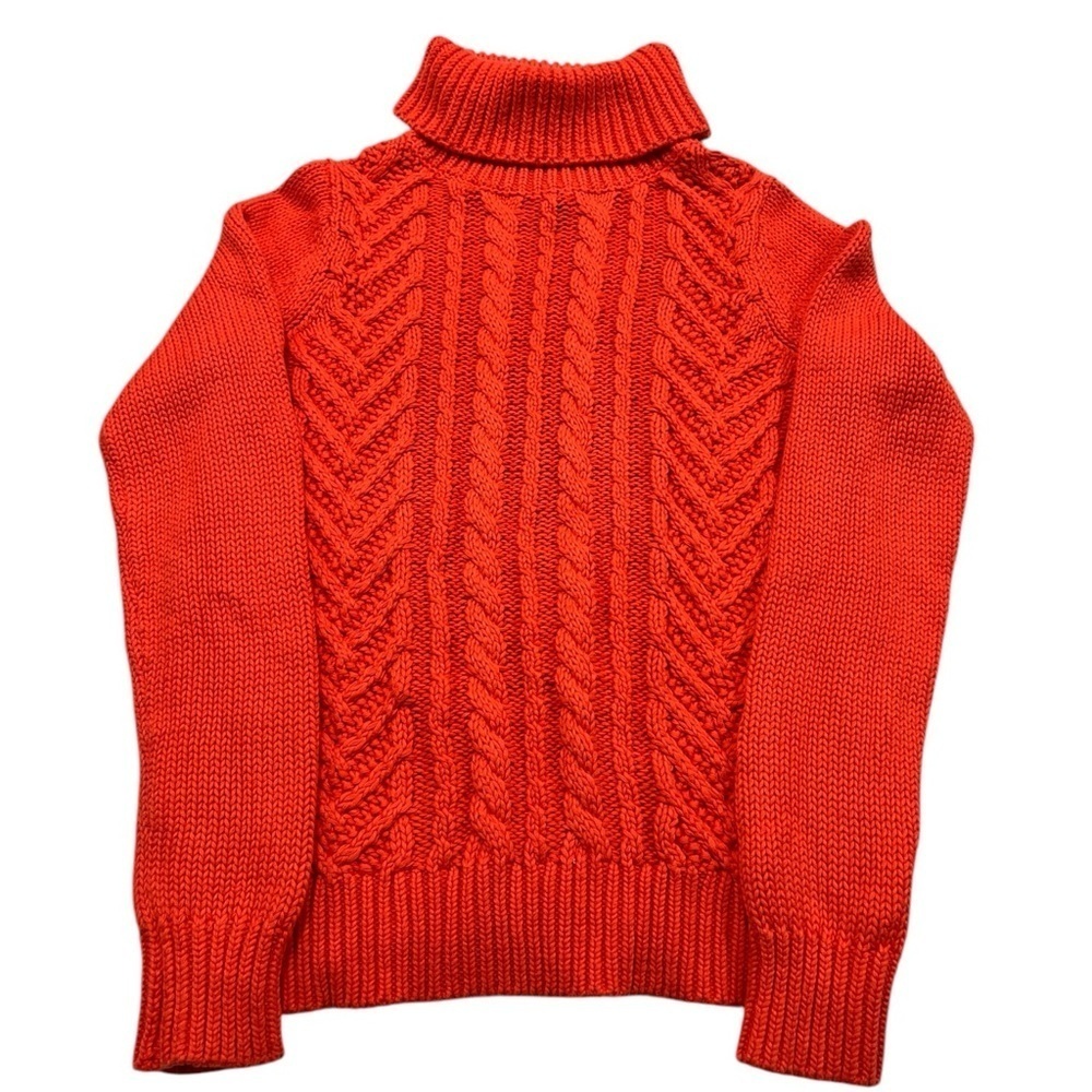Lands' End Cable Knit Turtle Neck Sweater Size XS